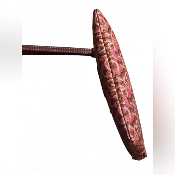 Coach Women’s Small Corner Zip Wristlet with Coach Monogram Print | Rouge - Picture 8 of 16